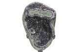 Deep Purple Amethyst Geode With Metal Stand #233909-1